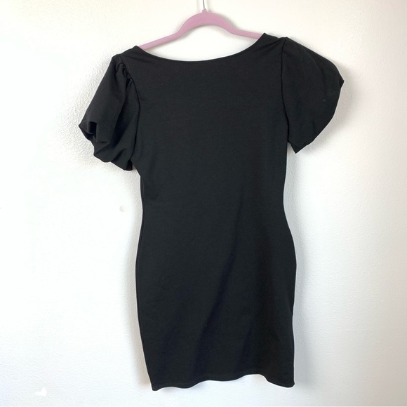 Rolla Coster NWT Black Puff Sleeve Square Neck Dress Size L - Picture 5 of 5